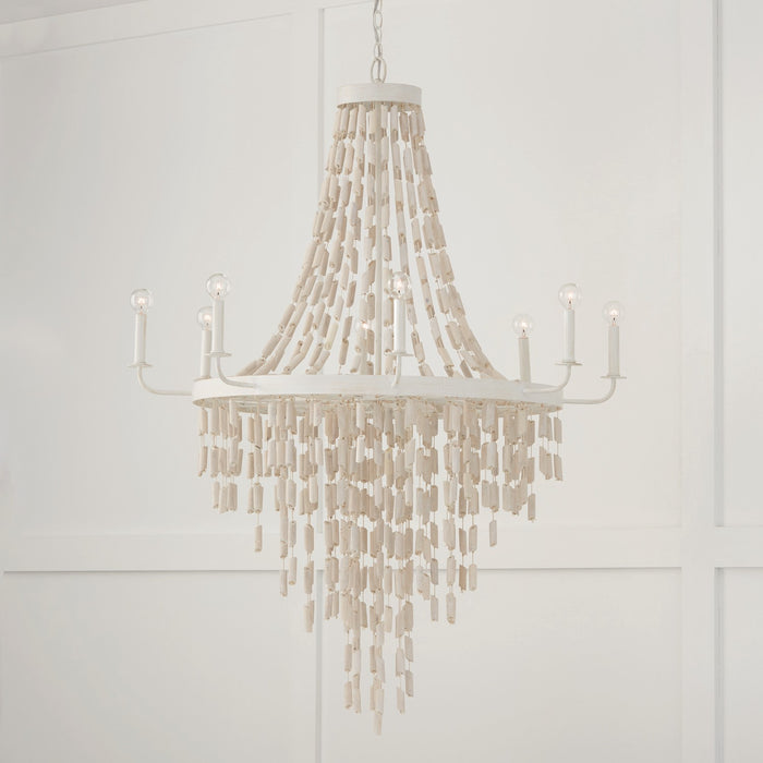Capital Lighting 447782OW Eight Light Chandelier, Organic White