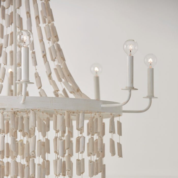 Capital Lighting 447782OW Eight Light Chandelier, Organic White