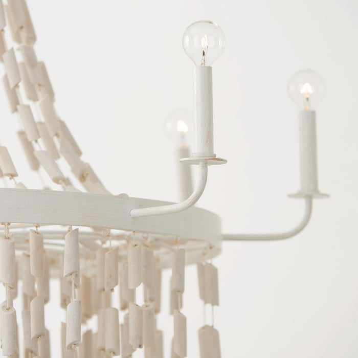 Capital Lighting 447782OW Eight Light Chandelier, Organic White
