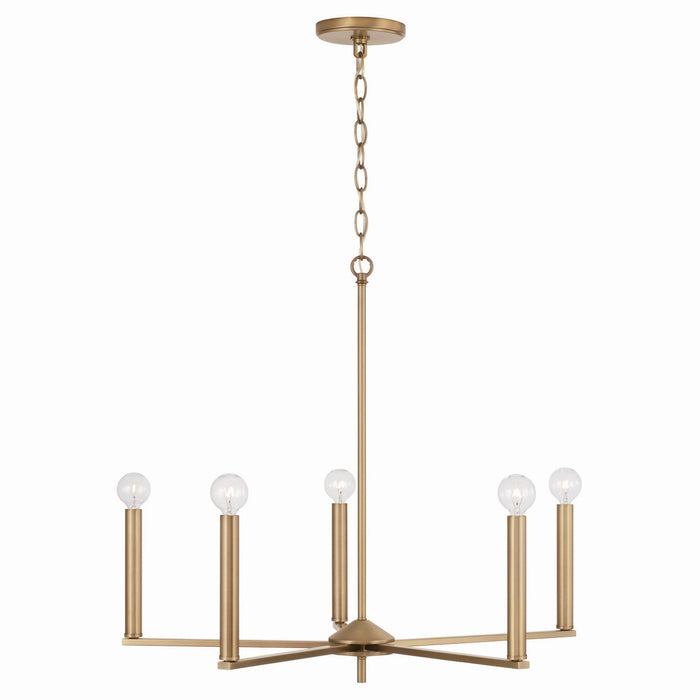 Capital Lighting 448651AD Five Light Chandelier, Aged Brass