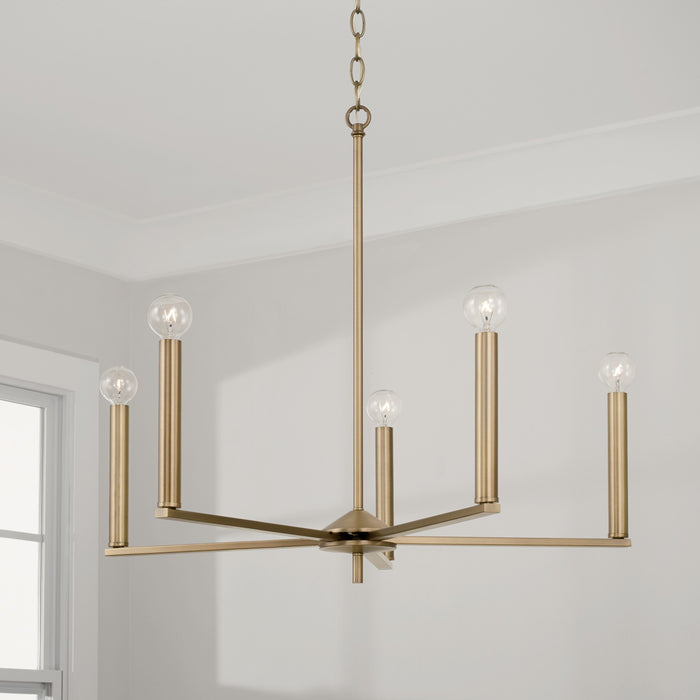 Capital Lighting 448651AD Five Light Chandelier, Aged Brass