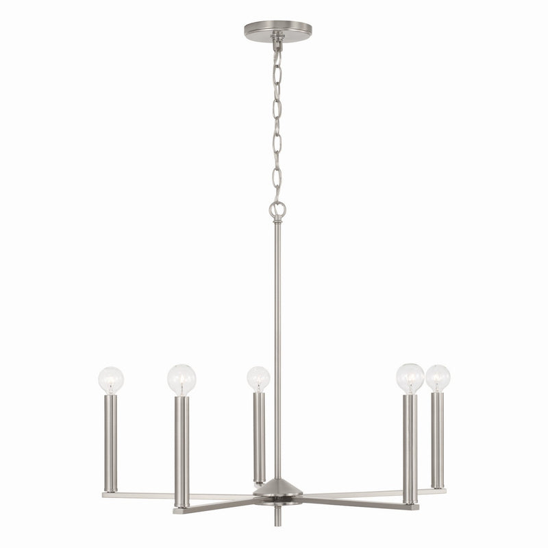 Capital Lighting 448651BN Five Light Chandelier, Brushed Nickel