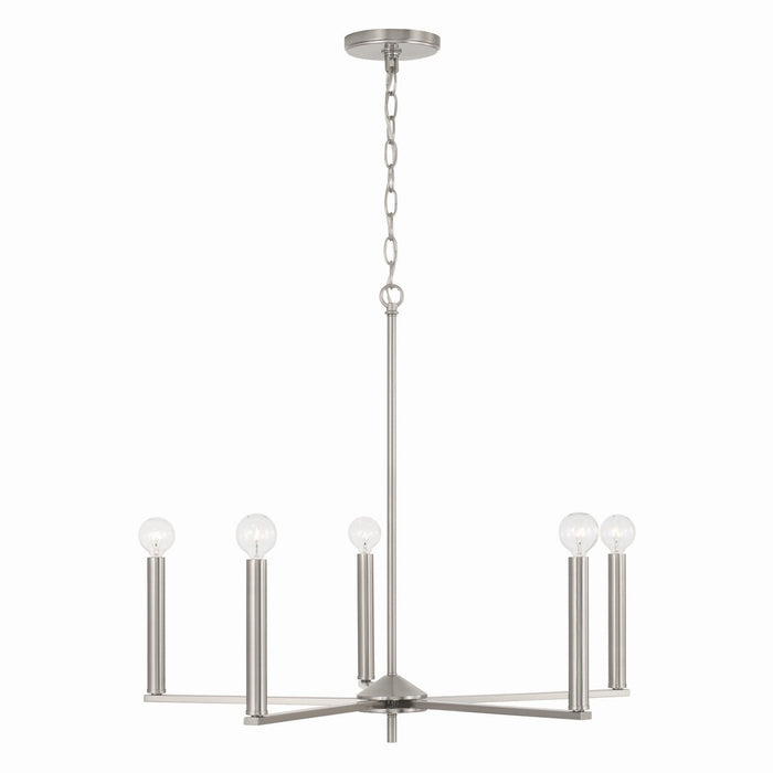 Capital Lighting 448651BN Five Light Chandelier, Brushed Nickel