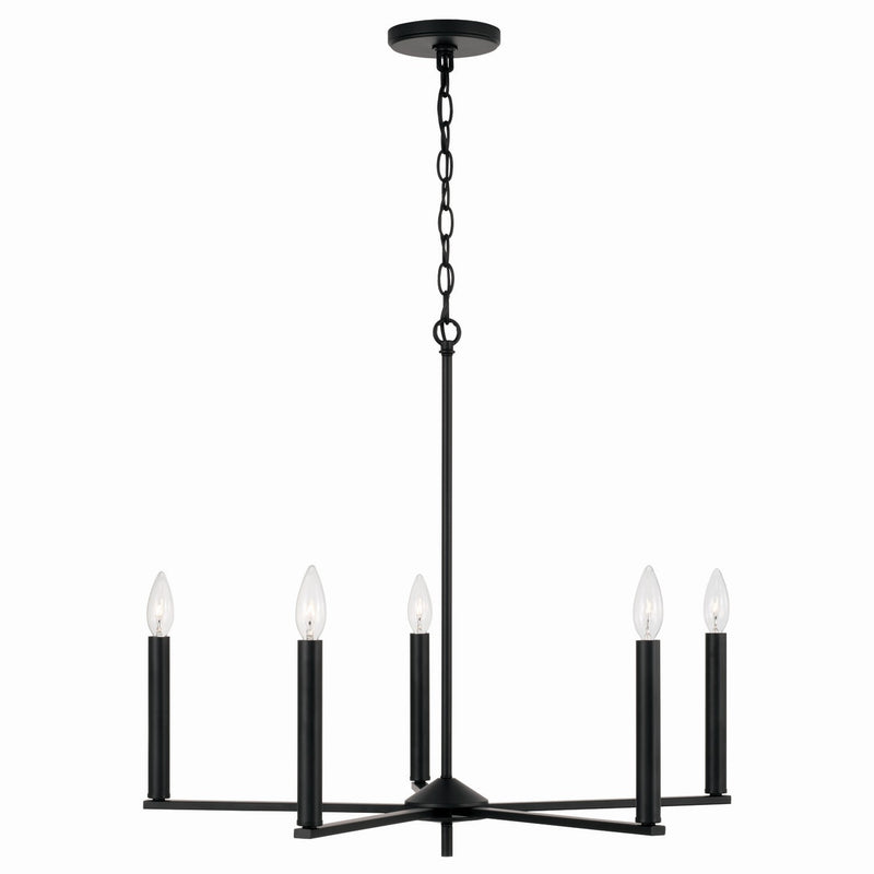 Capital Lighting 448651MB Five Light Chandelier, Matte Black