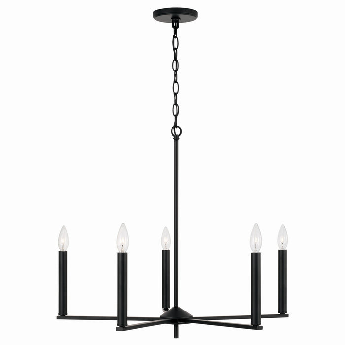 Capital Lighting 448651MB Five Light Chandelier, Matte Black