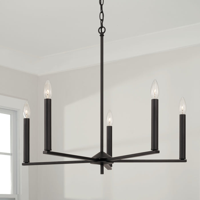 Capital Lighting 448651MB Five Light Chandelier, Matte Black