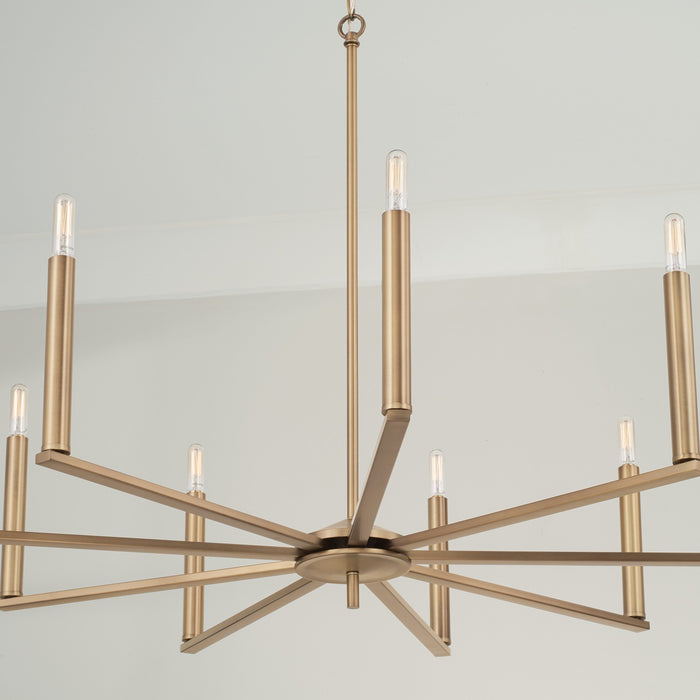 Capital Lighting 448691AD Nine Light Chandelier, Aged Brass