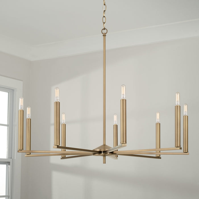 Capital Lighting 448691AD Nine Light Chandelier, Aged Brass