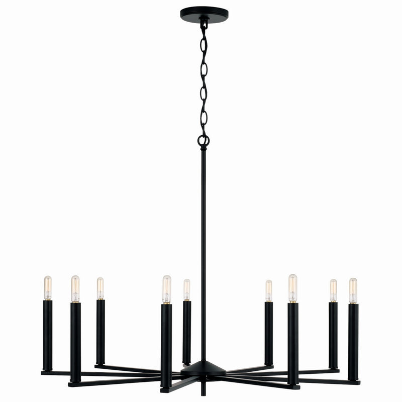 Capital Lighting 448691MB Nine Light Chandelier, Matte Black