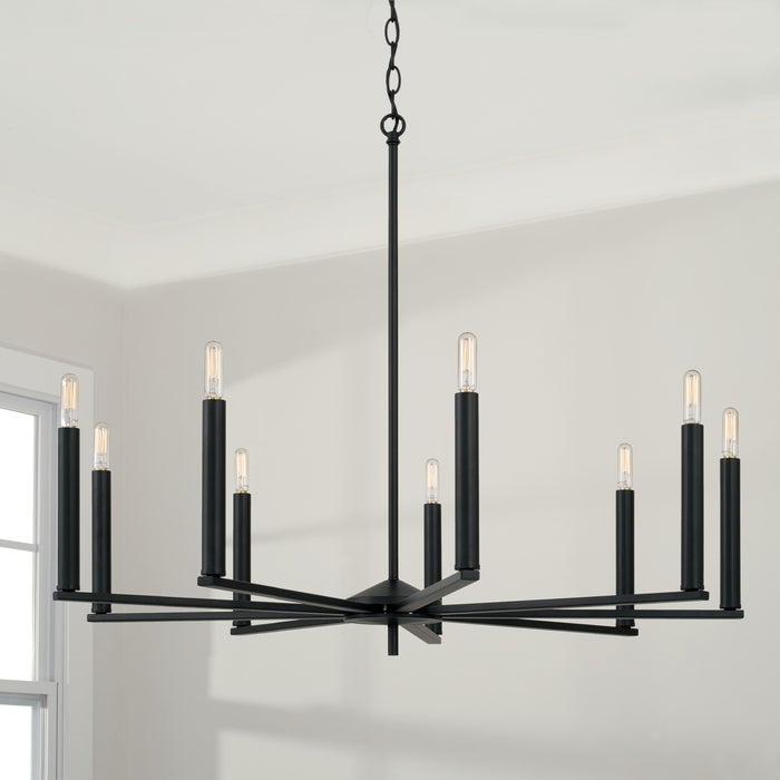 Capital Lighting 448691MB Nine Light Chandelier, Matte Black