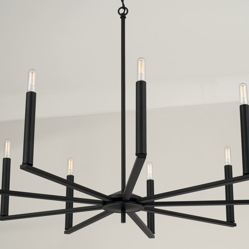Capital Lighting 448691MB Nine Light Chandelier, Matte Black