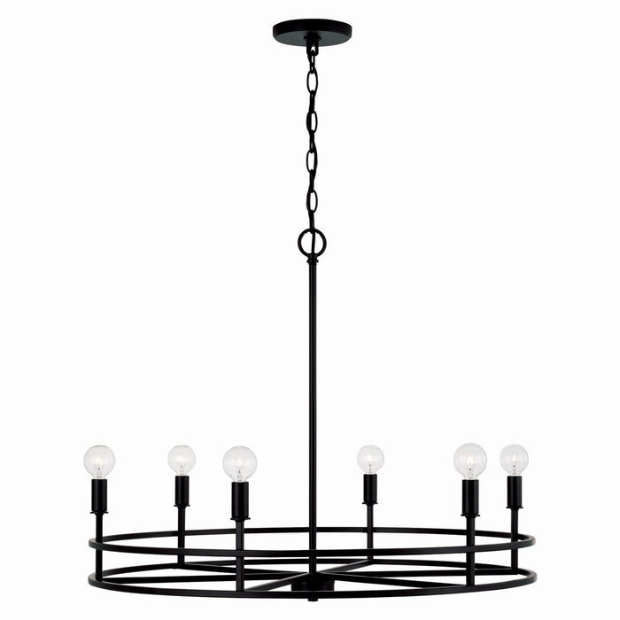 Capital Lighting 448761MB Six Light Chandelier, Matte Black