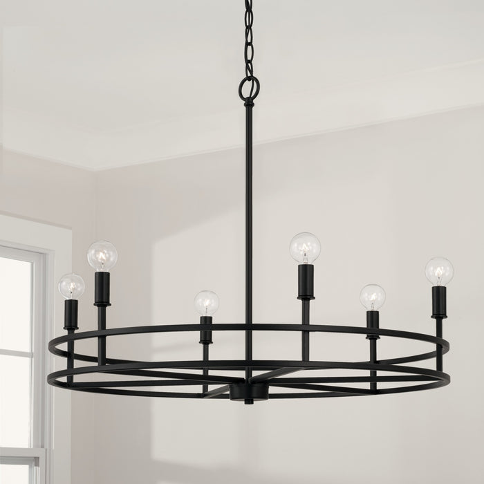 Capital Lighting 448761MB Six Light Chandelier, Matte Black