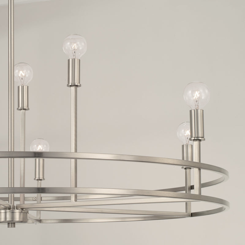 Capital Lighting 448791BN Nine Light Chandelier, Brushed Nickel