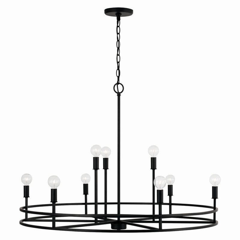 Capital Lighting 448791MB Nine Light Chandelier, Matte Black