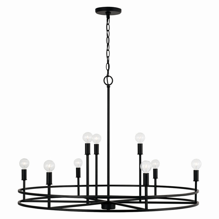 Capital Lighting 448791MB Nine Light Chandelier, Matte Black