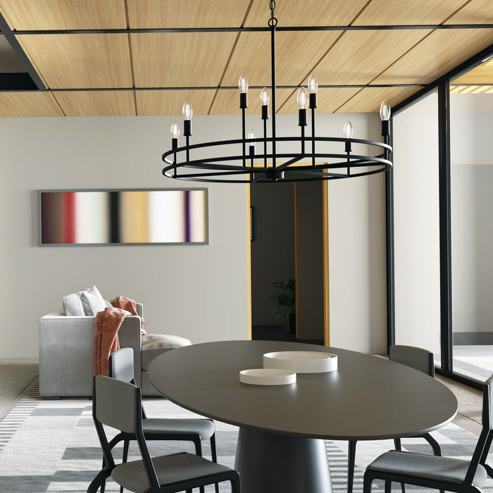 Capital Lighting 448791MB Nine Light Chandelier, Matte Black