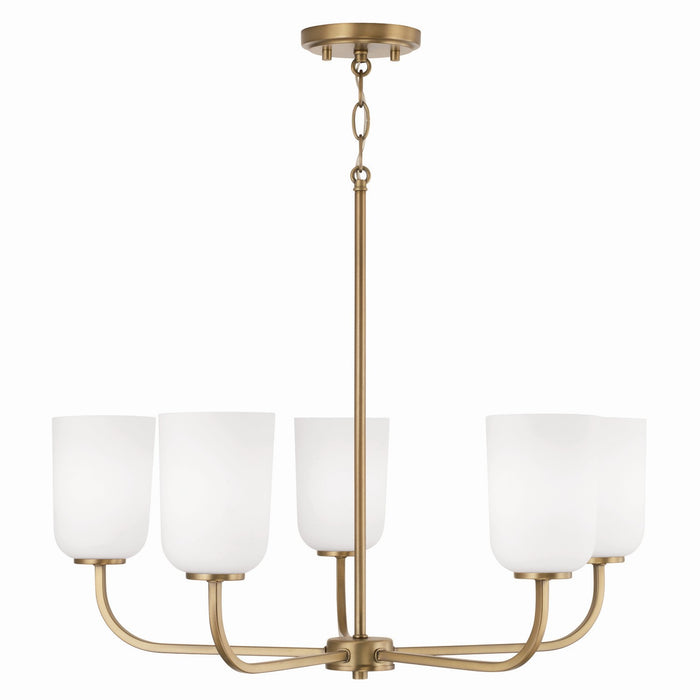 Capital Lighting 448851AD-542 Five Light Chandelier, Aged Brass