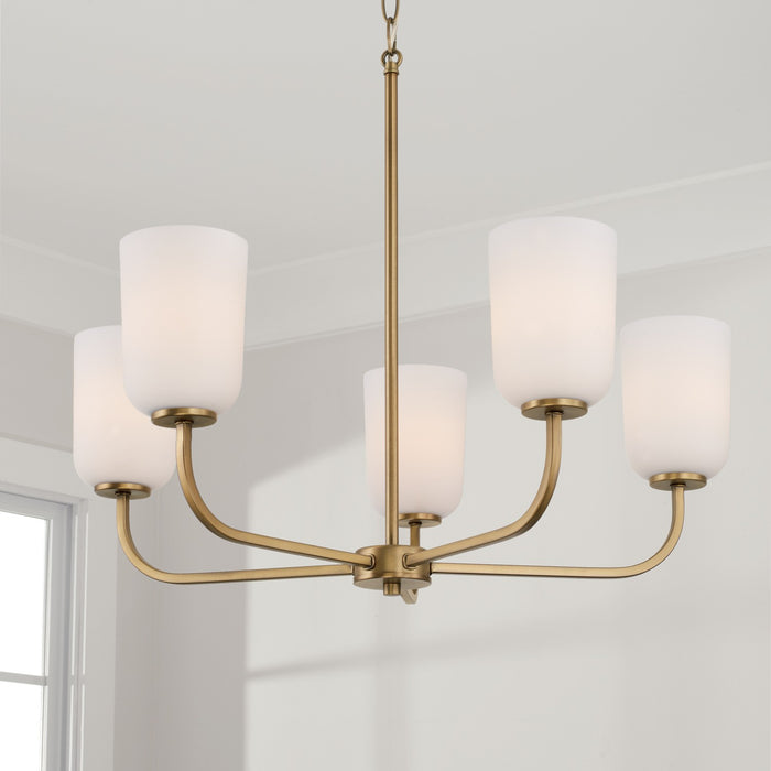 Capital Lighting 448851AD-542 Five Light Chandelier, Aged Brass