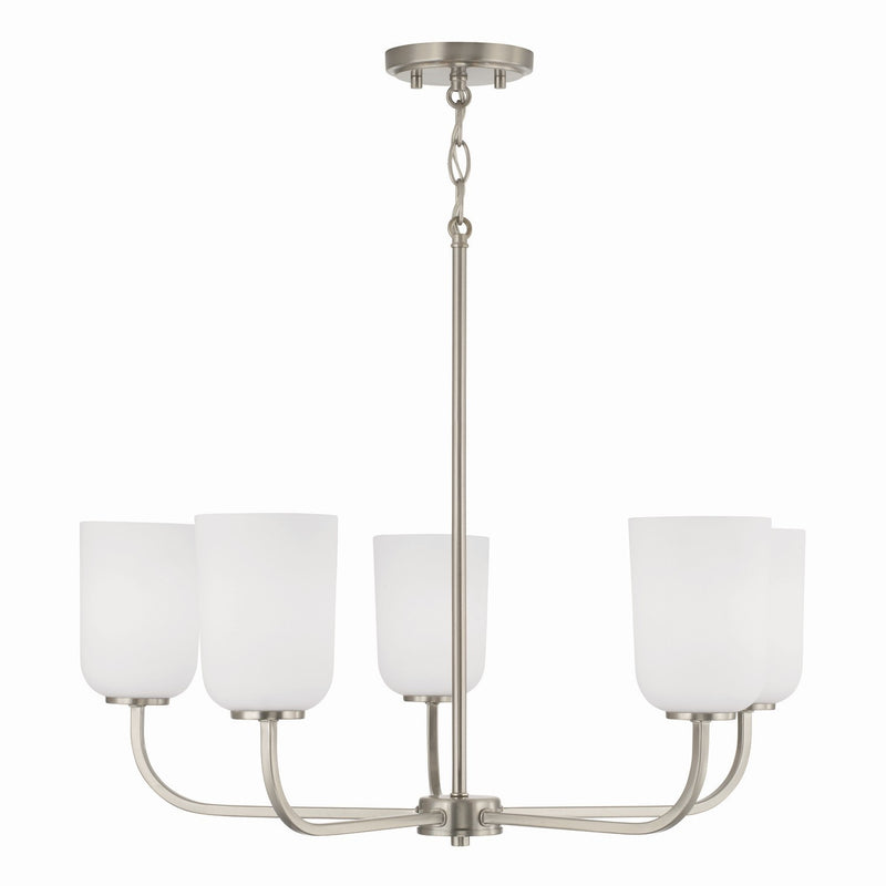 Capital Lighting 448851BN-542 Five Light Chandelier, Brushed Nickel