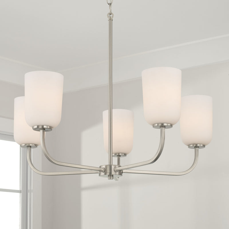 Capital Lighting 448851BN-542 Five Light Chandelier, Brushed Nickel