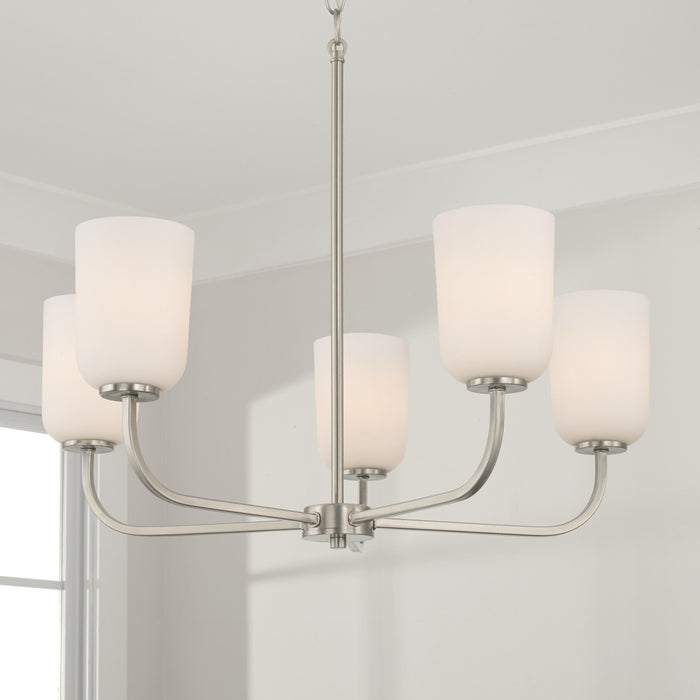 Capital Lighting 448851BN-542 Five Light Chandelier, Brushed Nickel