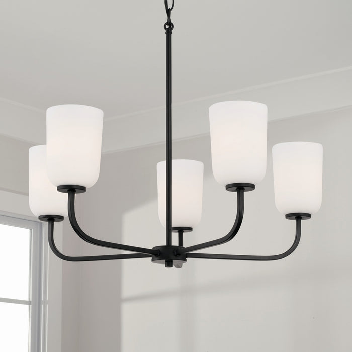 Capital Lighting 448851MB-542 Five Light Chandelier, Matte Black