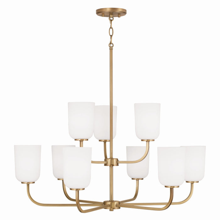 Capital Lighting 448891AD-542 Nine Light Chandelier, Aged Brass