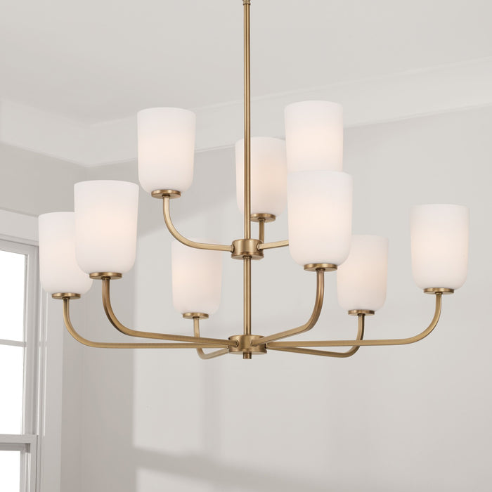Capital Lighting 448891AD-542 Nine Light Chandelier, Aged Brass