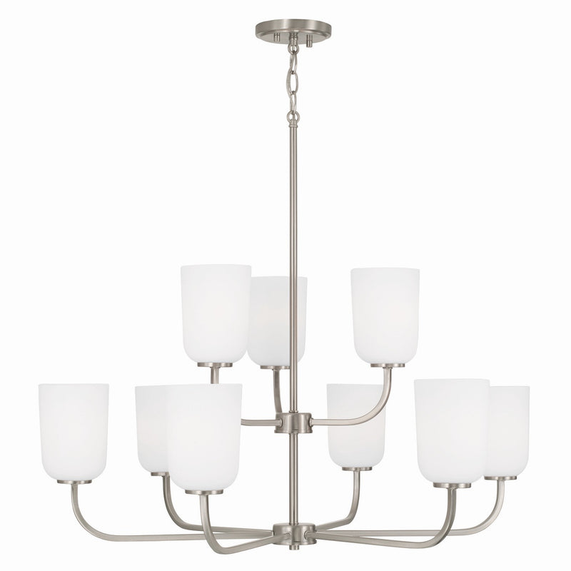 Capital Lighting 448891BN-542 Nine Light Chandelier, Brushed Nickel
