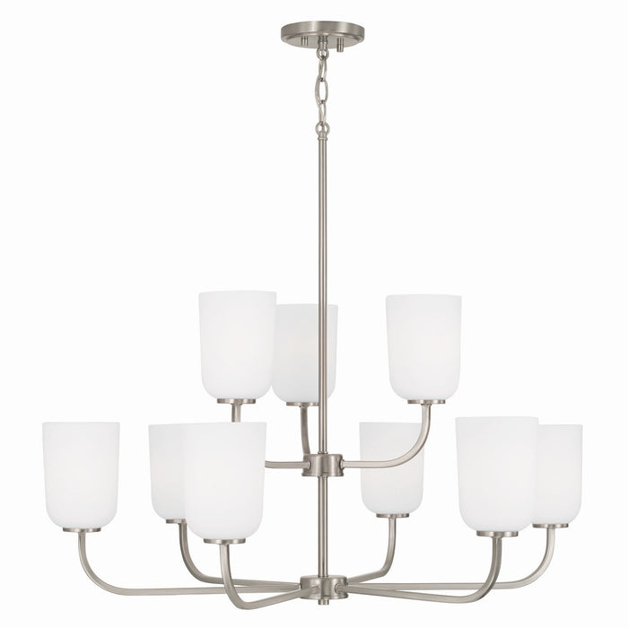 Capital Lighting 448891BN-542 Nine Light Chandelier, Brushed Nickel