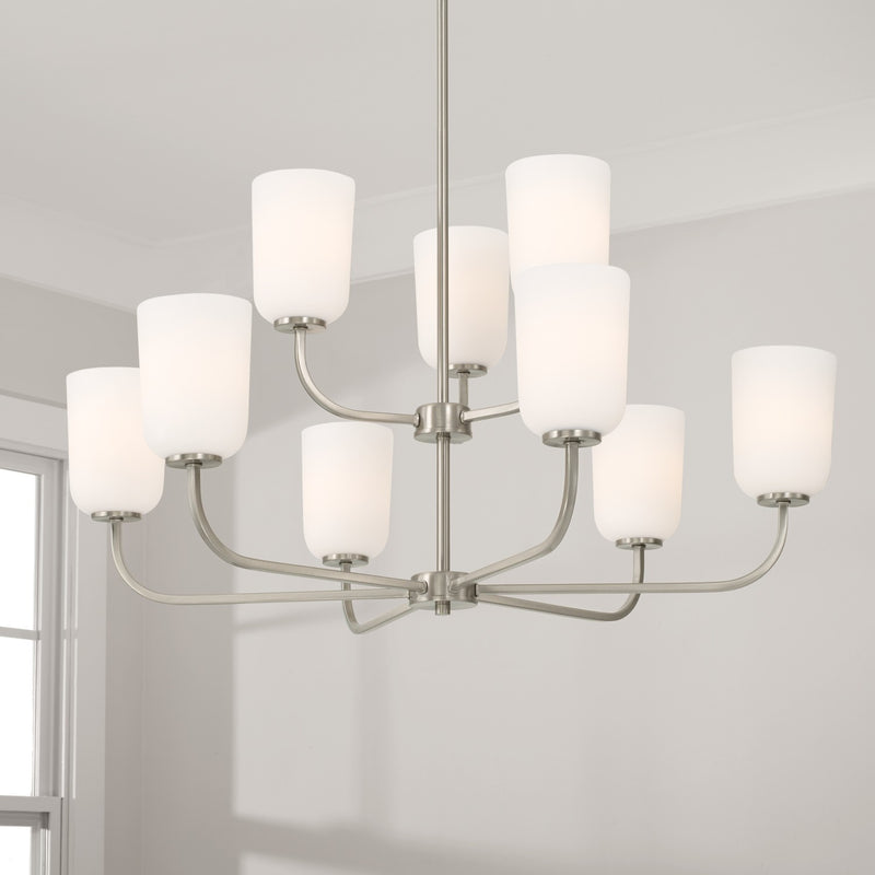 Capital Lighting 448891BN-542 Nine Light Chandelier, Brushed Nickel