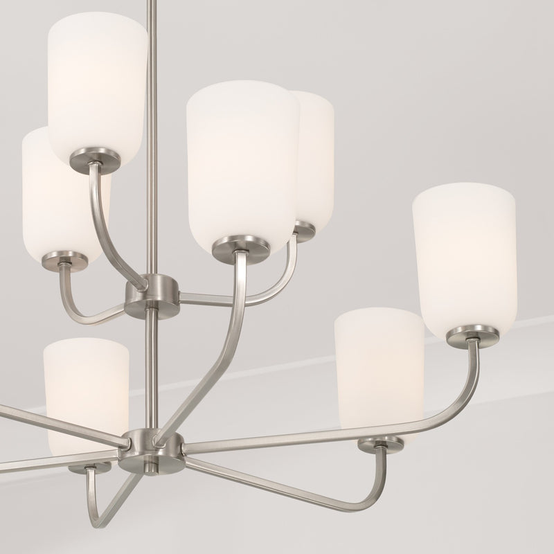 Capital Lighting 448891BN-542 Nine Light Chandelier, Brushed Nickel