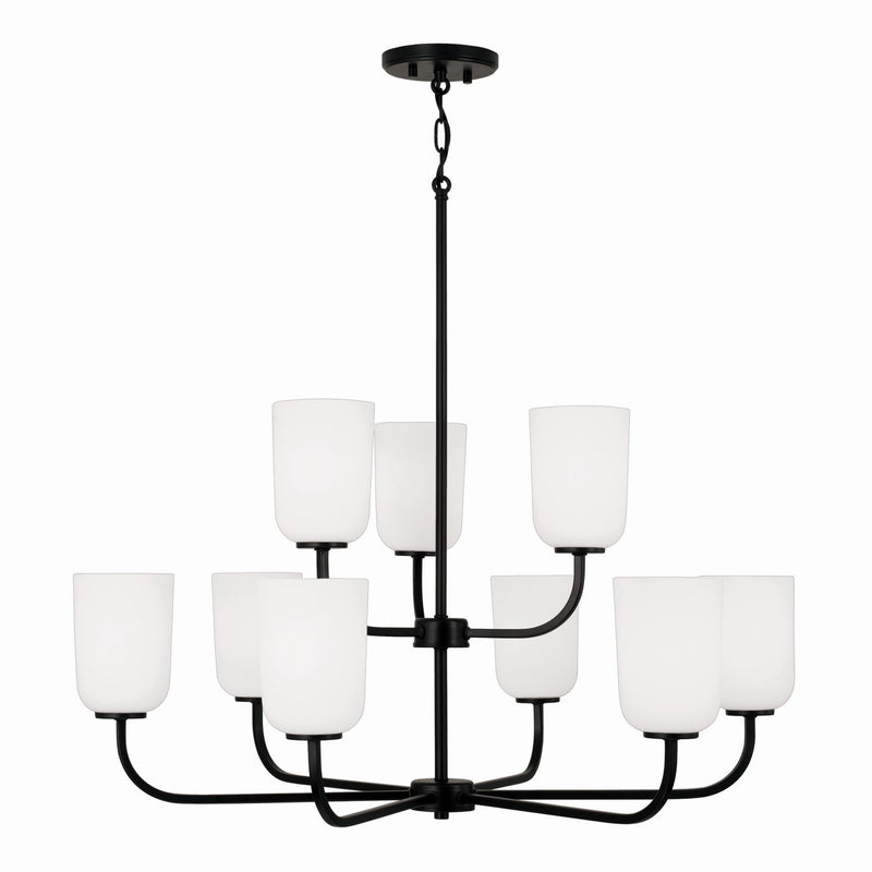 Capital Lighting 448891MB-542 Nine Light Chandelier, Matte Black