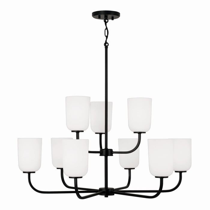 Capital Lighting 448891MB-542 Nine Light Chandelier, Matte Black
