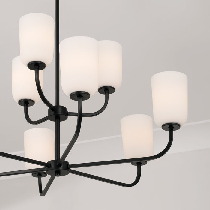 Capital Lighting 448891MB-542 Nine Light Chandelier, Matte Black