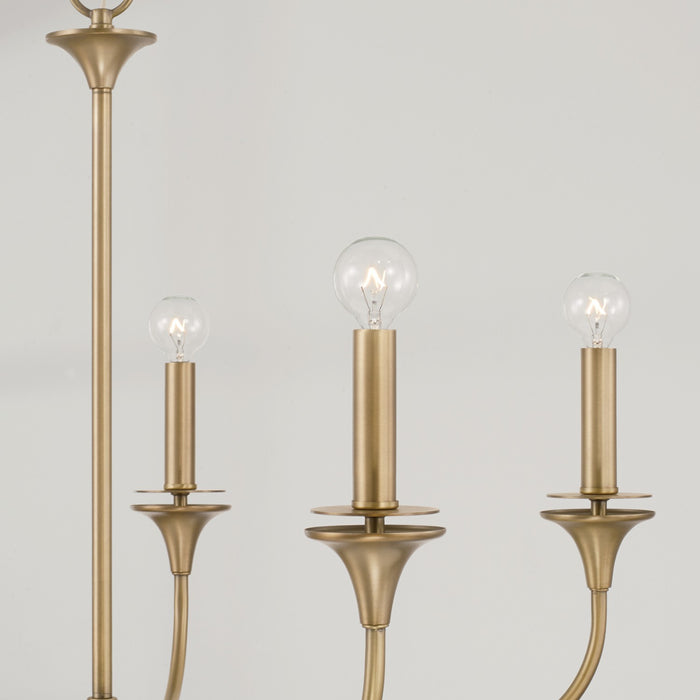 Capital Lighting 448951AD Five Light Chandelier, Aged Brass