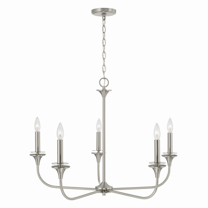Capital Lighting 448951BN Five Light Chandelier, Brushed Nickel