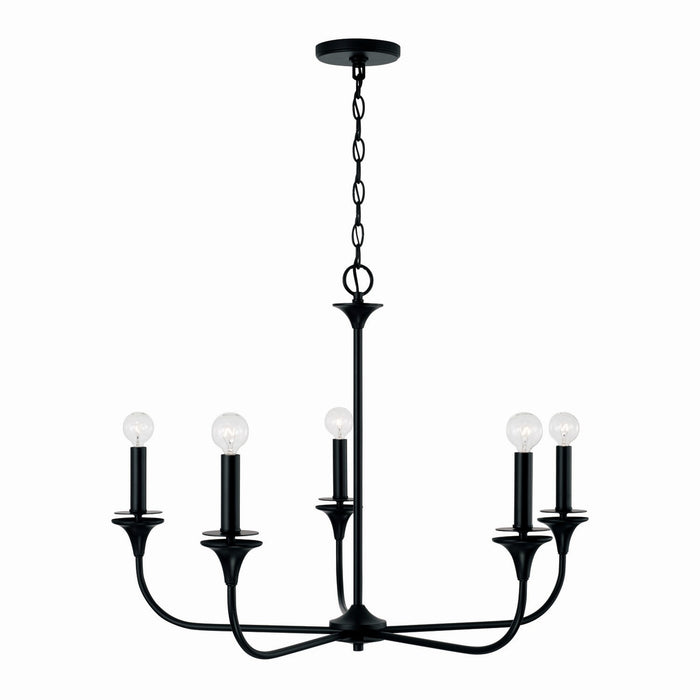 Capital Lighting 448951MB Five Light Chandelier, Matte Black