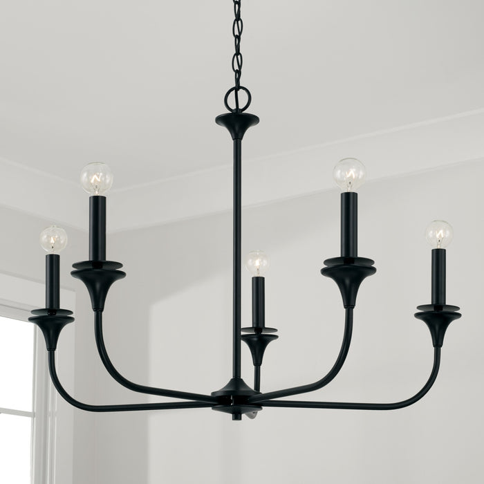Capital Lighting 448951MB Five Light Chandelier, Matte Black
