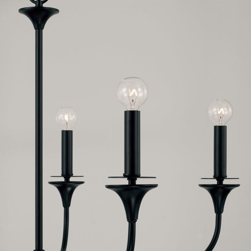 Capital Lighting 448951MB Five Light Chandelier, Matte Black