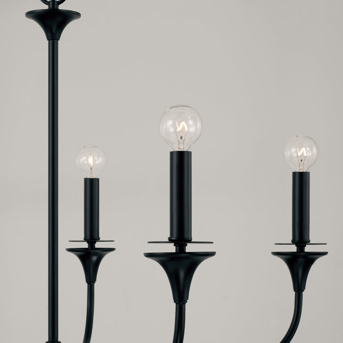 Capital Lighting 448951MB Five Light Chandelier, Matte Black