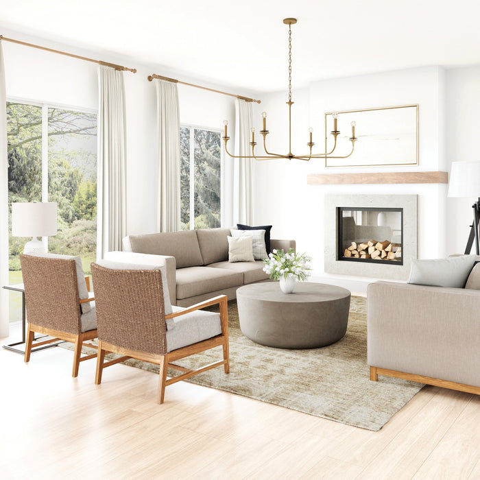 Capital Lighting 448961AD Six Light Chandelier, Aged Brass