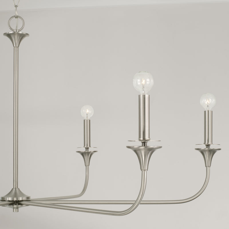 Capital Lighting 448961BN Six Light Chandelier, Brushed Nickel