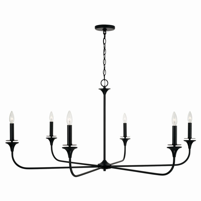 Capital Lighting 448961MB Six Light Chandelier, Matte Black