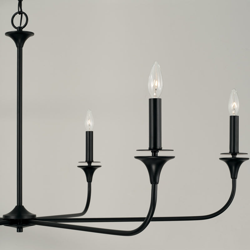 Capital Lighting 448961MB Six Light Chandelier, Matte Black