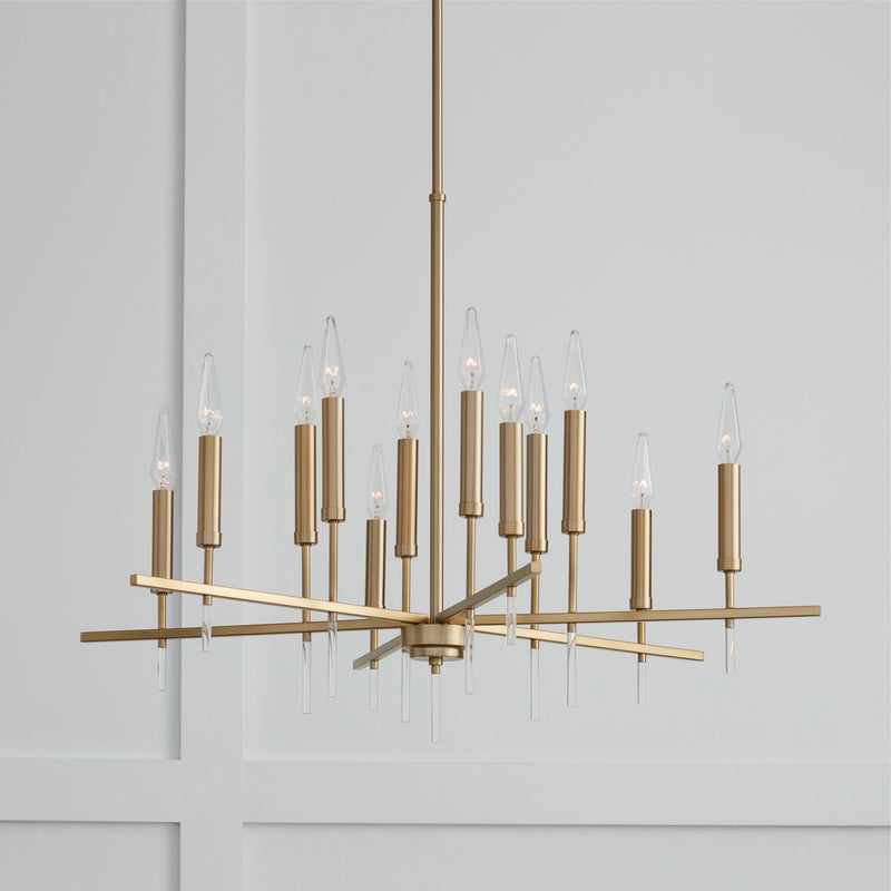Capital Lighting 449301MA 12 Light Chandelier, Matte Brass