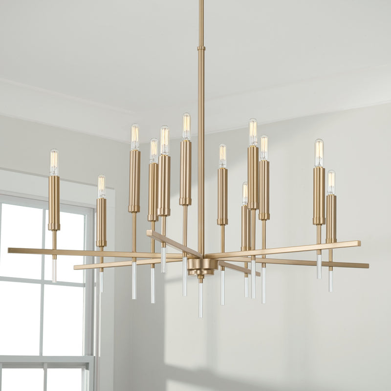 Capital Lighting 449301MA 12 Light Chandelier, Matte Brass