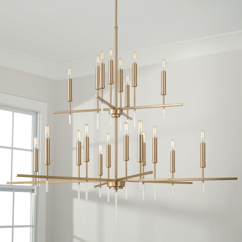 Capital Lighting 449302MA 20 Light Chandelier, Matte Brass