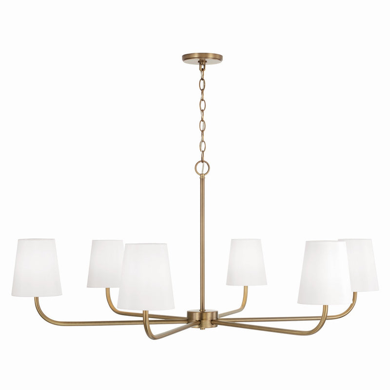 Capital Lighting 449461AD-706 Six Light Chandelier, Aged Brass
